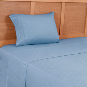 Sábanas Microfibra Embossed 1.5 Plazas / Azul - Plumetti