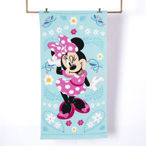 Toalla de Playa 70x140 cm + Bolso / Minnie Celeste - Mashini