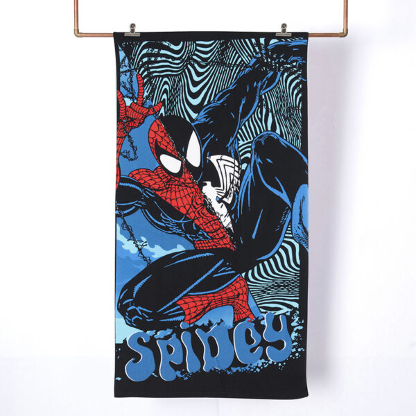 Toalla de Playa 70x140 cm + Bolso / Spiderman Purple - Mashini