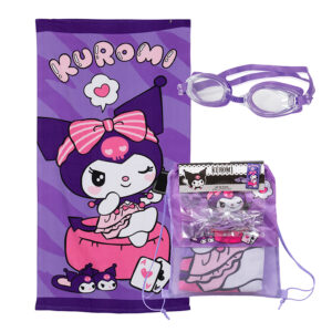 Set Toalla 70x140 cm. + Lentes de Agua / Kuromi Mora - Mashini