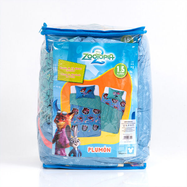 Plumón Reversible Microfibra 1.5 plazas / Zootopia Zootennial – Mashini - Imagen 3