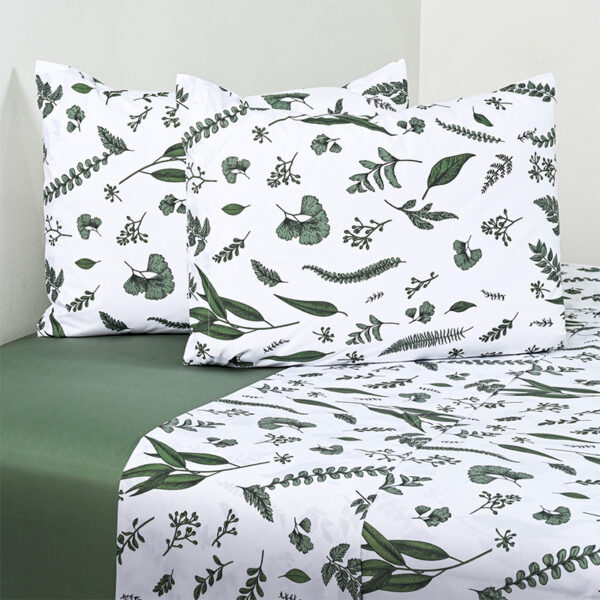 Juego de Sábanas Estampadas 200 Hilos 2.5 Plazas / Greenery - Cannon