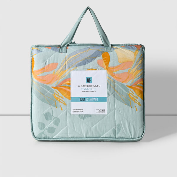 Quilt Estampado 1.5 Plazas / Aquamarine - American Family by Cannon - Imagen 4