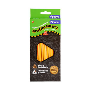 Lápices Grafito Triangular HB N°2 12 Unid. con Goma - Torre