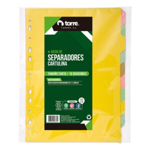Separador Carta Cartulina 10 Posiciones - Torre