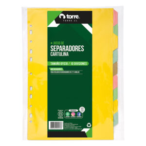 Separador Oficio Cartulina 10 Posiciones - Torre
