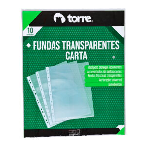 Fundas Transparentes Tamaño Carta 10 und. - Torre