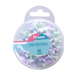 Blíster Caja Pushpins Pastel 80 Unid. - Torre