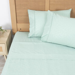 Sábana Microfibra Embossed 2.5 Plazas / Verde - Plumetti