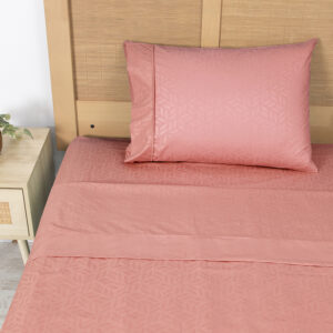 Sábanas Microfibra Embossed 1.5 Plazas / Terracota - Plumetti