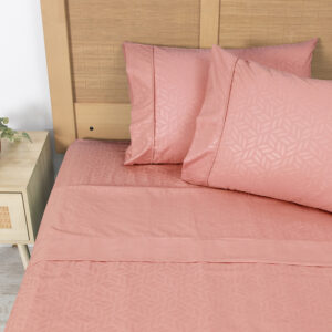 Sábana Microfibra Embossed 2.5 Plazas / Terracota - Plumetti