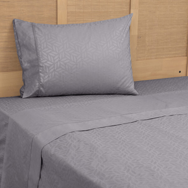 Sábanas Microfibra Embossed 1.5 Plazas / Gris - Plumetti - Imagen 3