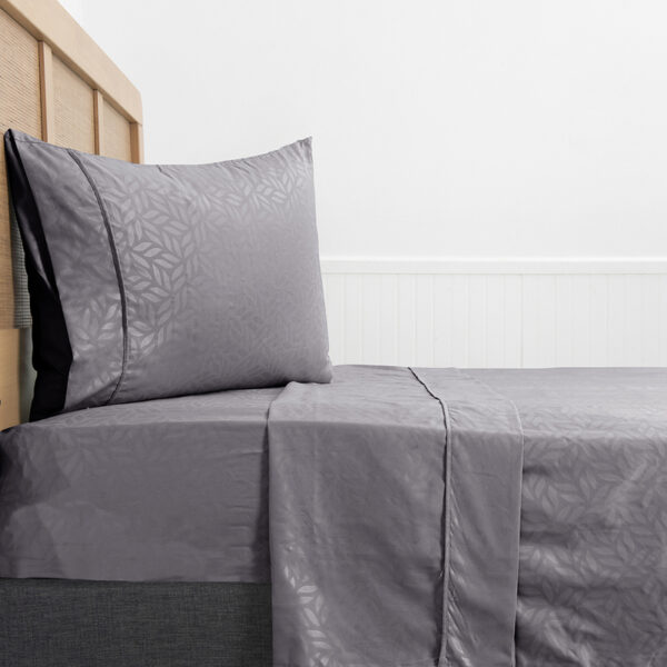 Sábanas Microfibra Embossed 1.5 Plazas / Gris - Plumetti - Imagen 4