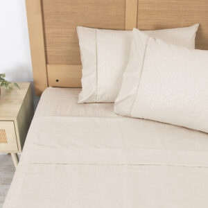 Sábana Microfibra Embossed 2.5 Plazas / Arena - Plumetti