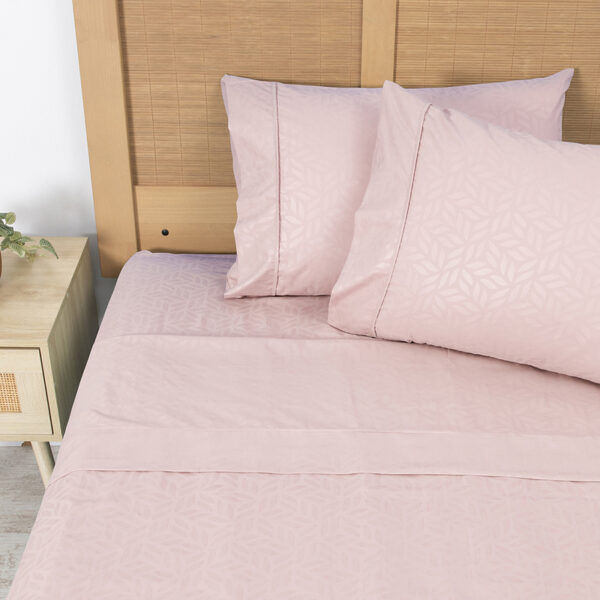Sábana Microfibra Embossed 2.5 Plazas / Rosado - Plumetti