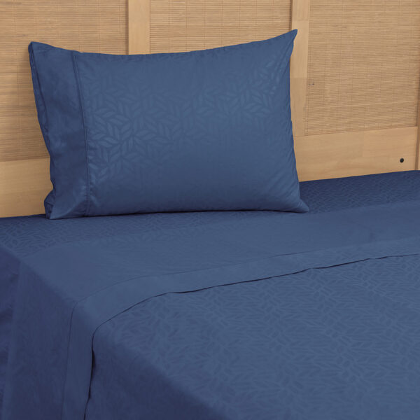 Sábanas Microfibra Embossed 1.5 Plazas / Azul - Plumetti - Imagen 3