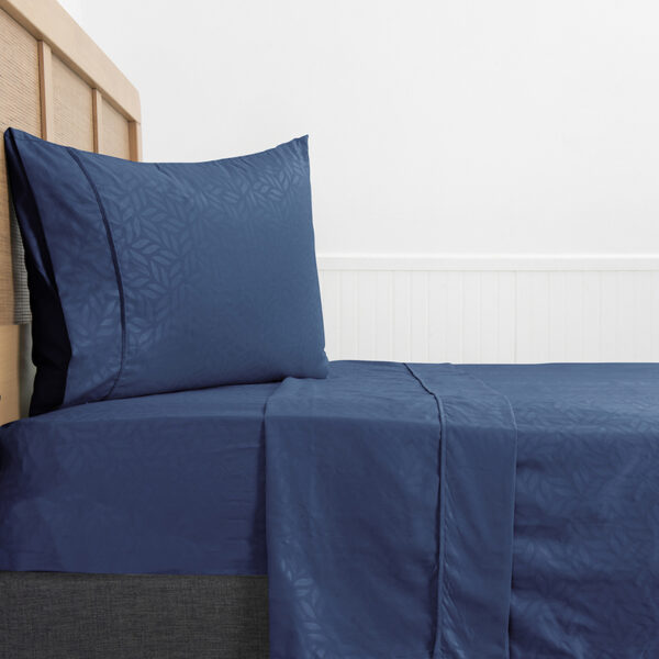 Sábanas Microfibra Embossed 1.5 Plazas / Azul - Plumetti - Imagen 4