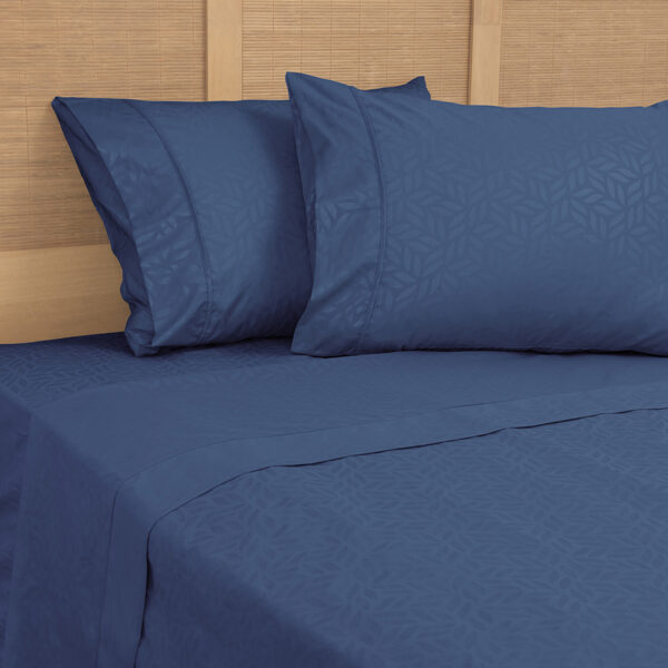 Sábana Microfibra Embossed 2 Plazas / Azul - Plumetti - Imagen 3