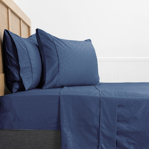 Sábana Microfibra Embossed 2 Plazas / Azul - Plumetti - Imagen 4