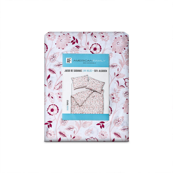 Juego de Sábanas Estampadas 144 Hilos 1.5 Plazas / Trópico Rosa - American Family - Imagen 4