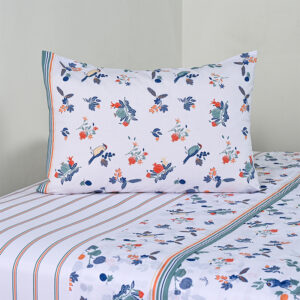 Juego de Sábanas Estampadas 144 Hilos 1.5 Plazas / Citrus Azul - American Family