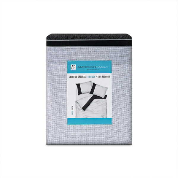 Juego de Sábanas Estampadas 144 Hilos 1.5 Plazas / Zircon Negro - American Family - Imagen 4