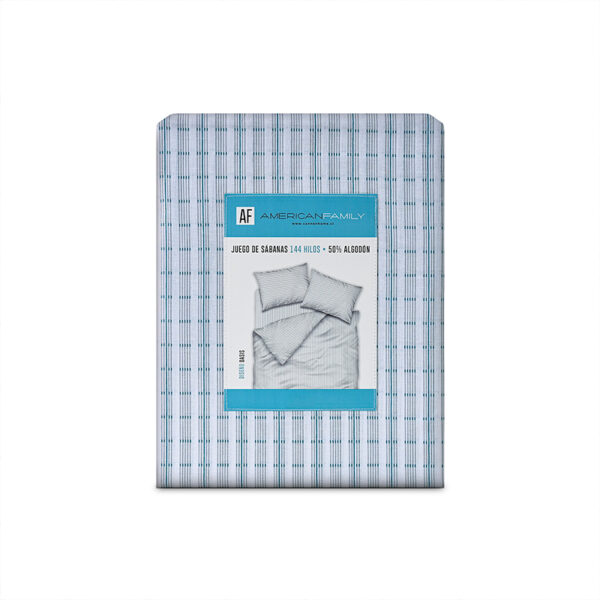 Juego de Sábanas Estampadas 144 Hilos 2 Plazas / Oasis Negro - American Family - Imagen 4