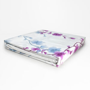 Sábanas Micro Piel Durazno 1.5 plazas / Franjas Lila Azul - Doral
