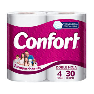 Papel Higiénico Doble Hoja 4u. 30mts. - Confort