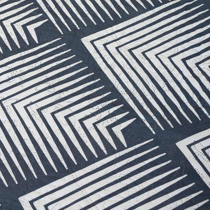 Quilt Hotpress Estampado 2 Plazas / Rombos Azul Blanco - Doral - Imagen 2