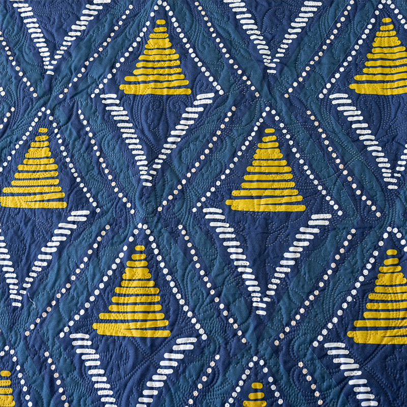 Quilt Hotpress Estampado 2 Plazas / Rombos Azul Salmón - Doral - Imagen 2