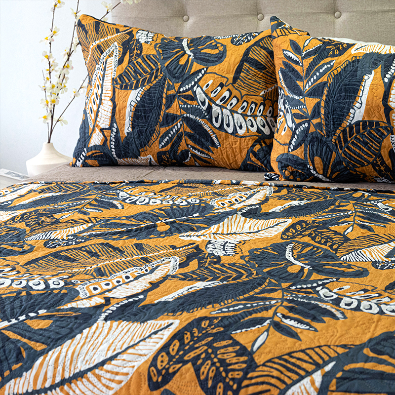 Quilt Hotpress Estampado 2.5 Plazas / Jungla Azul Salmón - Doral - Imagen 3