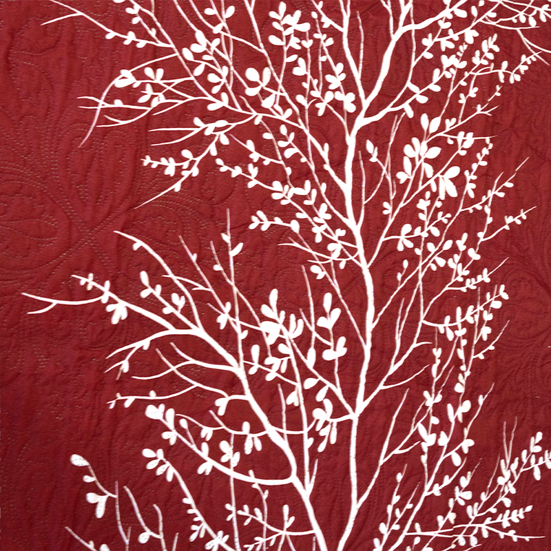 Quilt Hotpress Estampado 2.5 Plazas / Ramas Rojo Blanco - Doral - Imagen 2